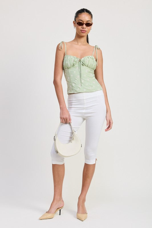 BUSTIER TOP WITH SHOULDER TIES