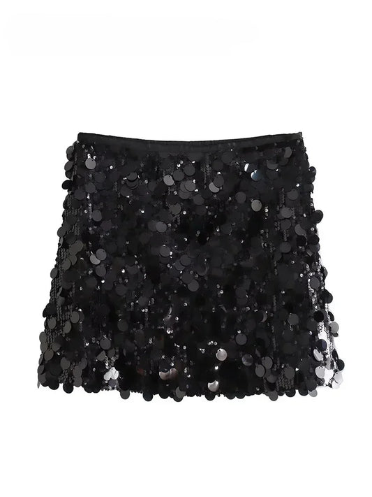 ASDS Mini Skirt For Women Sexy Sequin Short Skirts Vintage Y2k Women