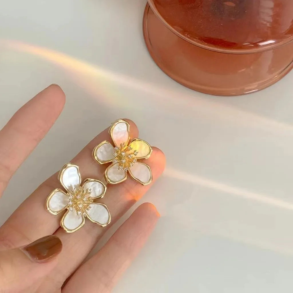 ZAKOL New Temperament Flower Earrings for Women Girls Sweet Korean
