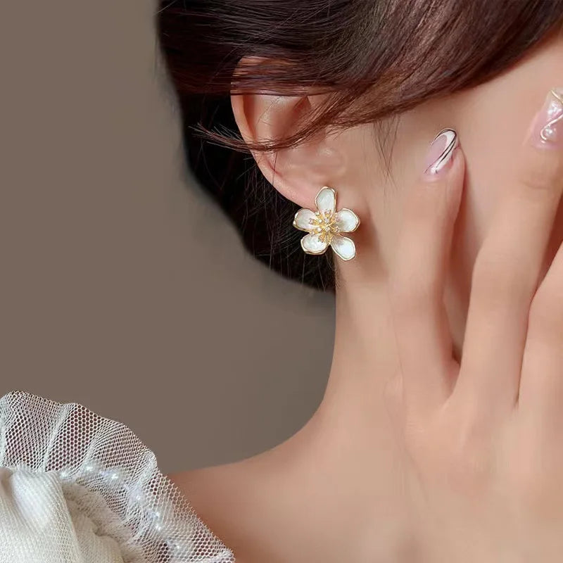 ZAKOL New Temperament Flower Earrings for Women Girls Sweet Korean